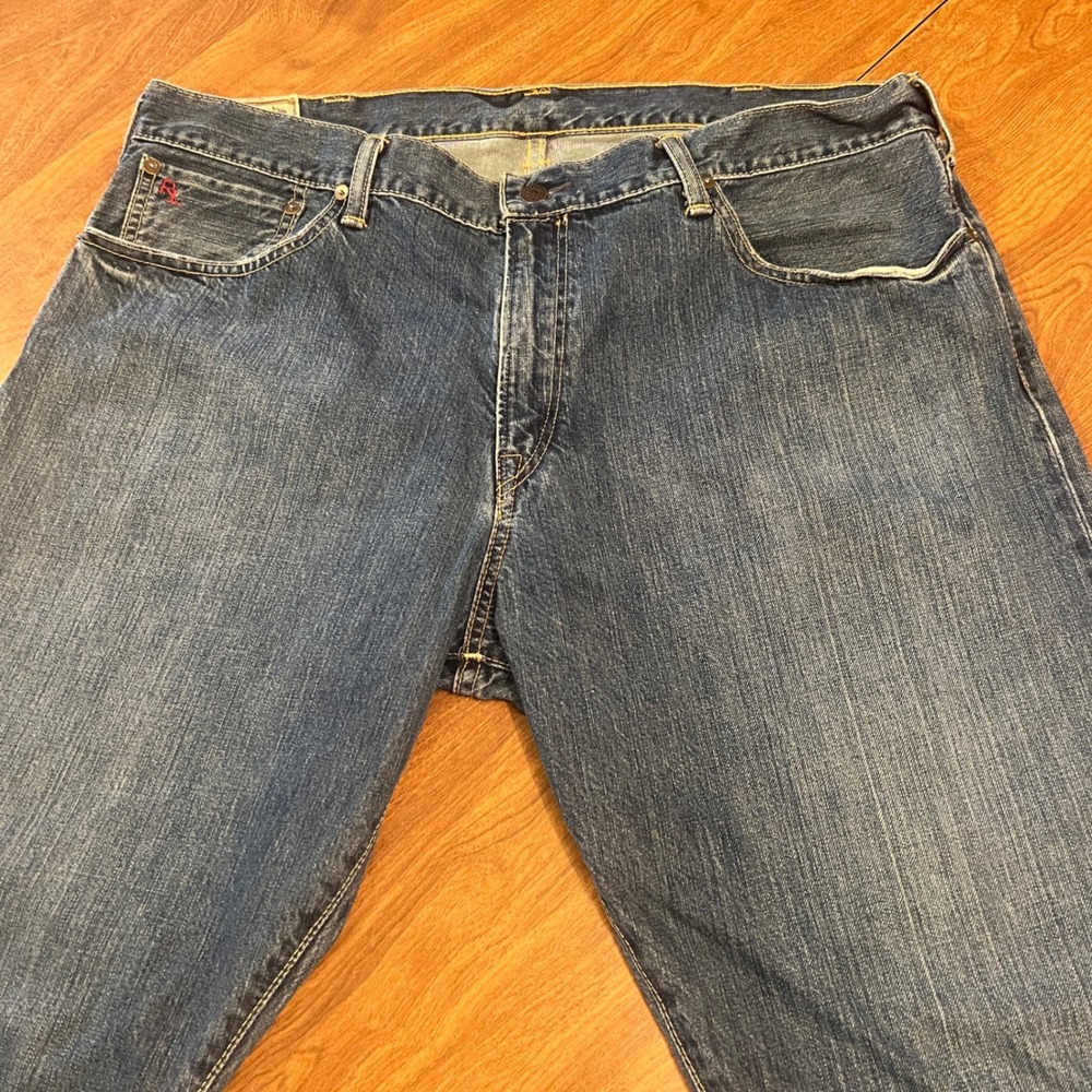 Polo Ralph Lauren Mens Straight Leg Jeans Blue Denim 38x32 Authentic Dungarees - Picture 3 of 13